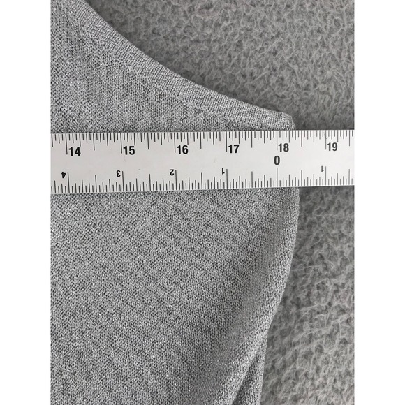 Express Tricot Formal Sweater Cami Set Size L Silver Metallic Flecks Long Sleeve - Picture 8 of 12